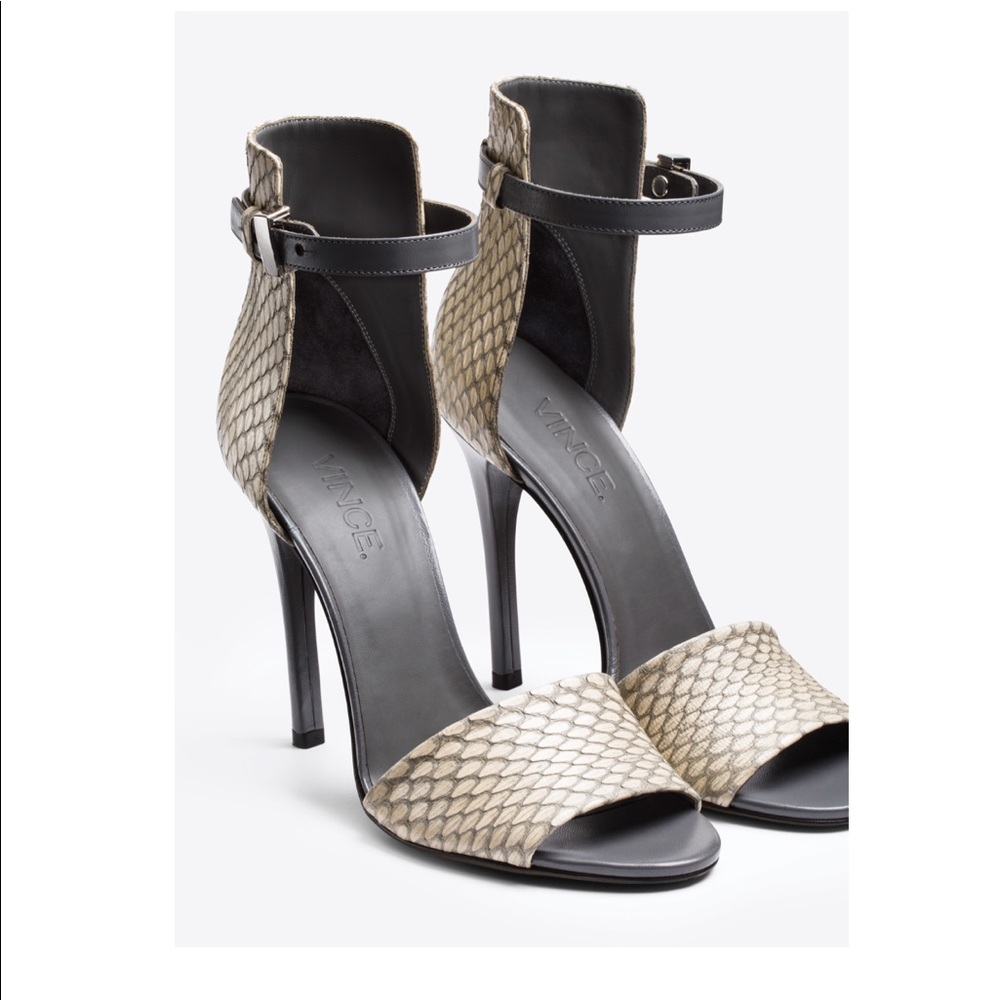 Giustina Ankle-Strap Sandal, Charcoal/White